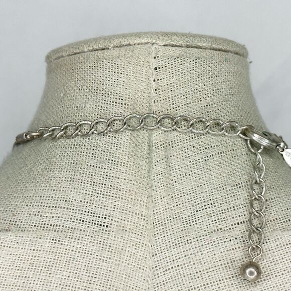 Chico's Double Strand Cord Square Striped Silver Tone Pendant ✨ - Picture 15 of 15